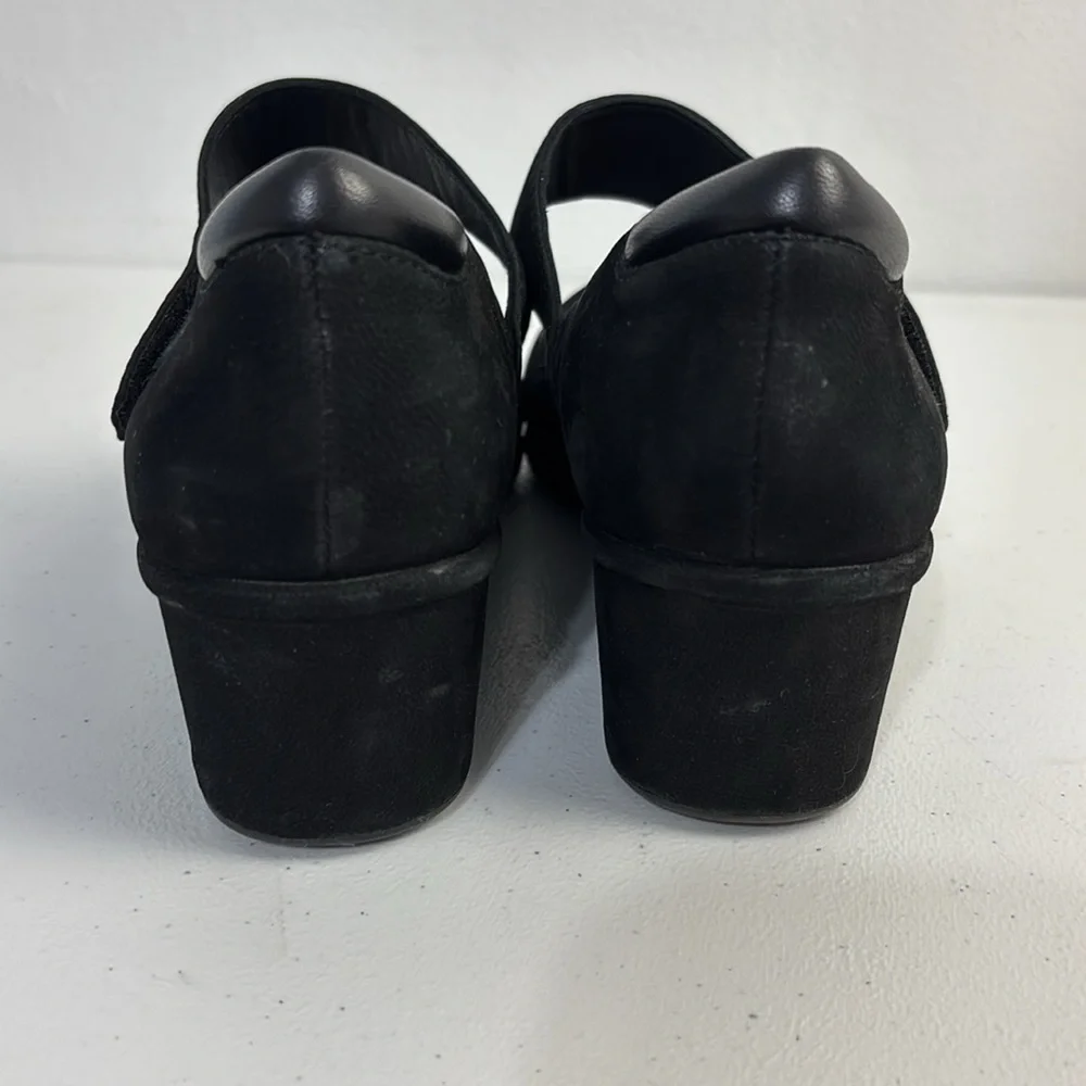 Nurture by Lamaze Black Suede Leather Mary Jane Wedge Shoes‎ 9 Career Minimalist